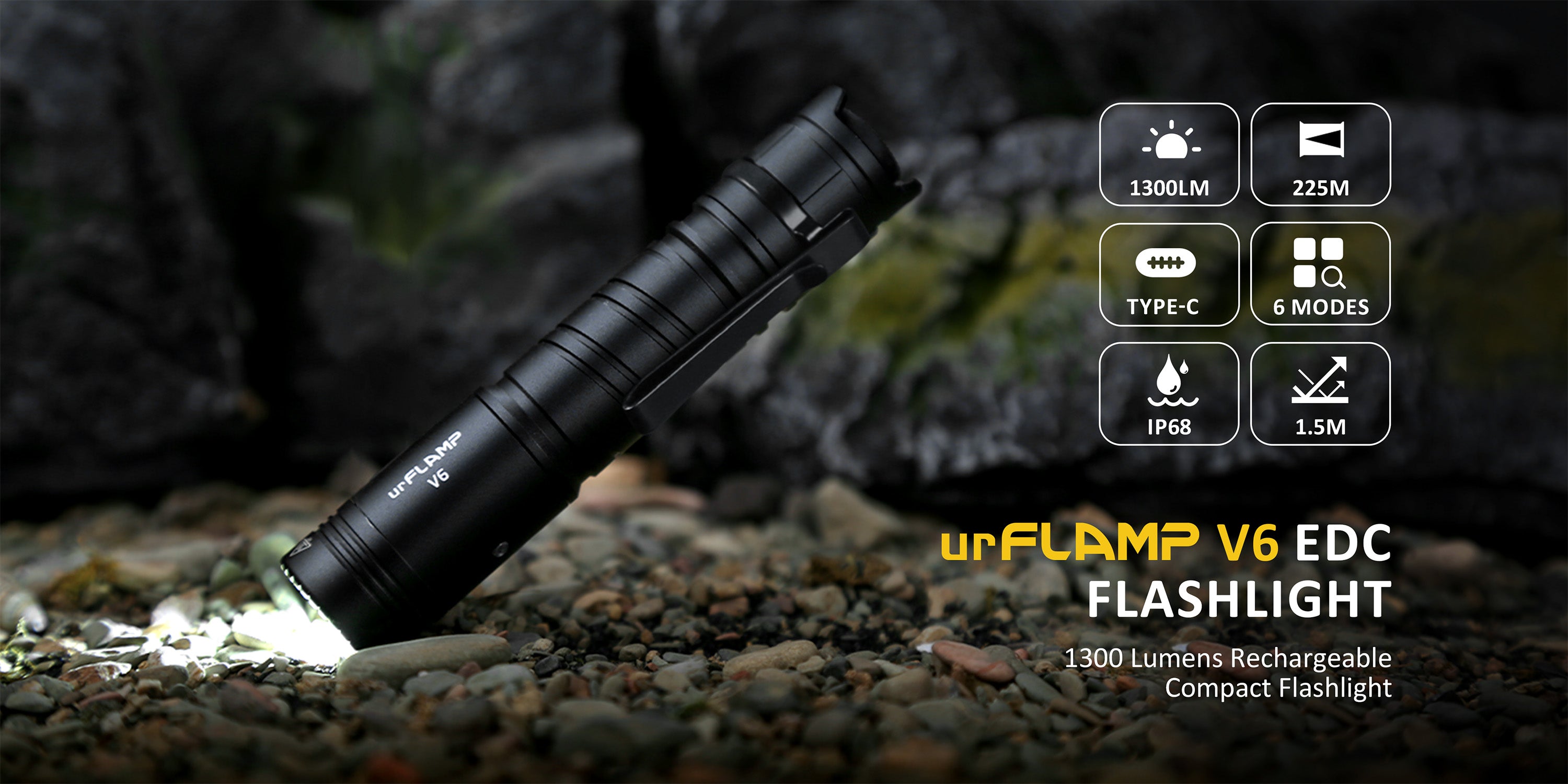 urFlamp® V6 Night’s Watch: The Compact 1300 Lumens Flashlight That Punches Above Its Weight.