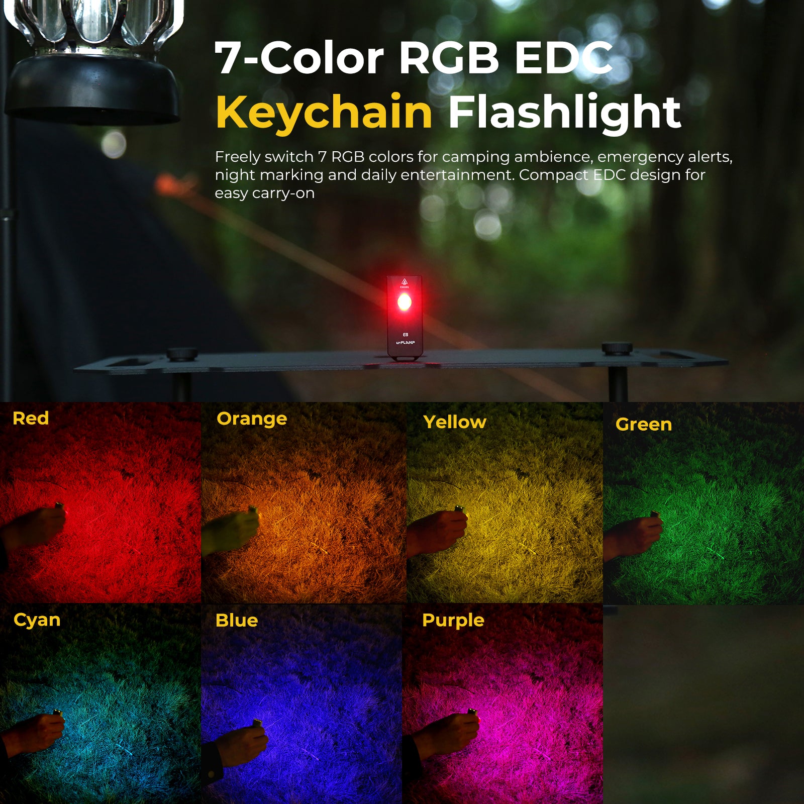 urFlamp® E8: EDC Keychain Light Mini Flashlight