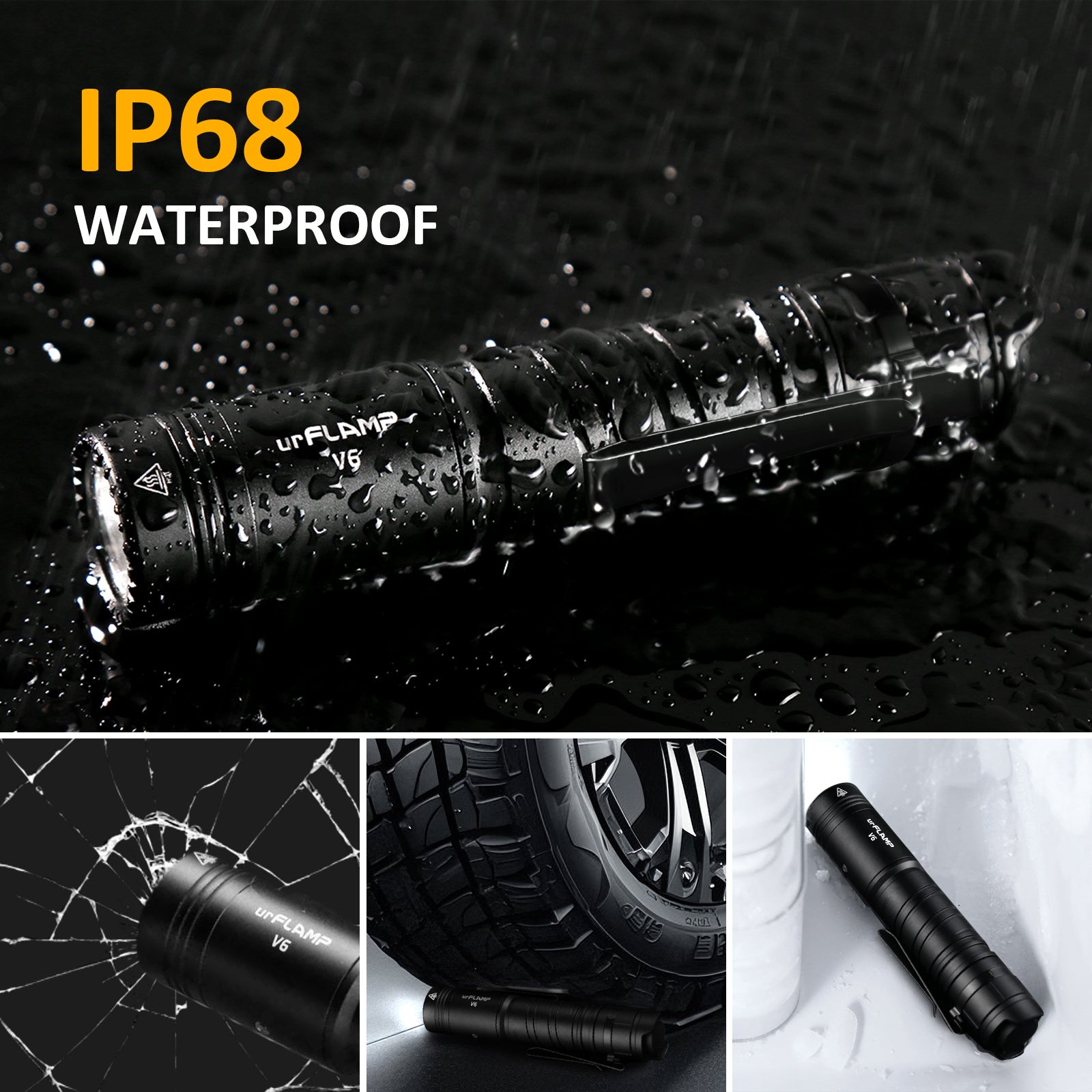 urFlamp® V6 Night's Watch: 1300 Lumens Compact Flashlight