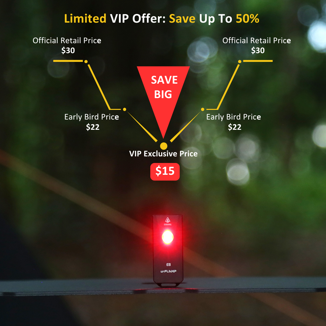 urFlamp® E8: EDC Keychain Flashlight Deposit Reservation
