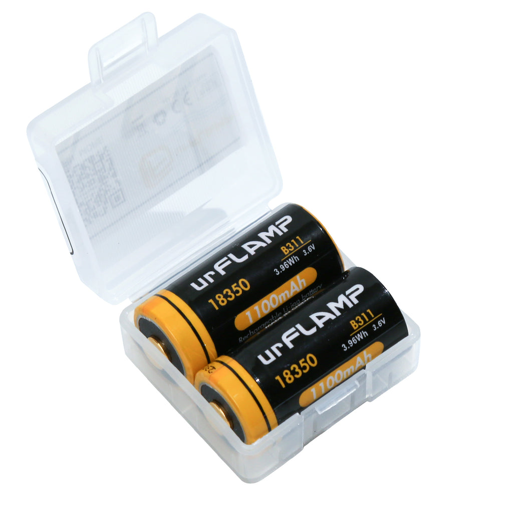 urFlamp® 18350 Battery 1100mAh ×2pcs