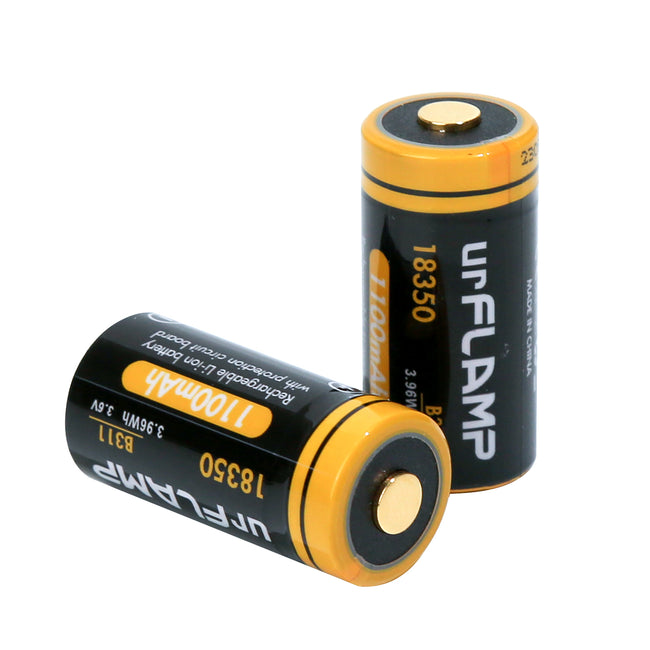 urFlamp® 18350 Battery 1100mAh ×2pcs Main Image